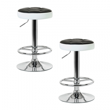 Набор 2 шт Табурет барный DOBRIN BRUNO, чёрно-белый