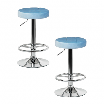 Набор 2 шт Табурет барный DOBRIN BRUNO, пудрово-голубой велюр (MJ9-74)