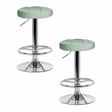 Набор 2 шт Табурет барный DOBRIN BRUNO, пудрово-мятный велюр (MJ9-87)