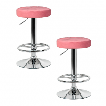 Набор 2 шт Табурет барный DOBRIN BRUNO, пудрово-розовый велюр (MJ9-32)