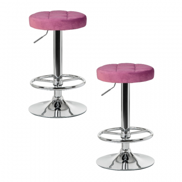 Набор 2 шт Табурет барный DOBRIN BRUNO, пудрово-сиреневый велюр (MJ9-52)