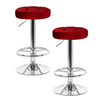 Набор 2 шт Табурет барный DOBRIN BRUNO, бордовый велюр (MJ9-43)