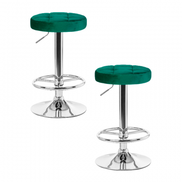 Набор 2 шт Табурет барный DOBRIN BRUNO, зеленый велюр (MJ9-88)