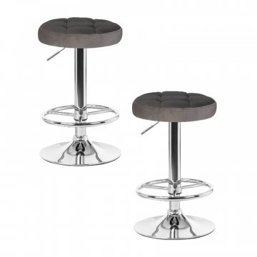 Набор 2 шт Табурет барный DOBRIN BRUNO, серый велюр (MJ9-75)