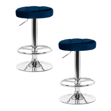 Набор 2 шт Табурет барный DOBRIN BRUNO, синий велюр (MJ9-117)