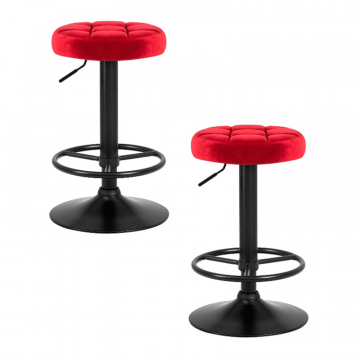 Набор 2 шт Табурет барный DOBRIN BRUNO BLACK, бордо велюр (MJ9-43)