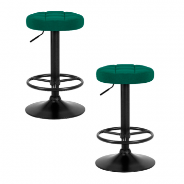 Набор 2 шт Табурет барный DOBRIN BRUNO BLACK, зеленый велюр (MJ9-88)