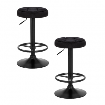 Набор 2 шт Табурет барный DOBRIN BRUNO BLACK, черный велюр (MJ9-101)