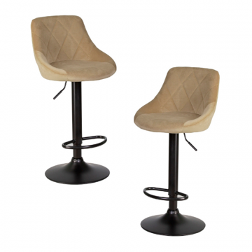 Набор 2 шт Стул барный DOBRIN LOGAN BLACK, мокко велюр (MJ9-9)