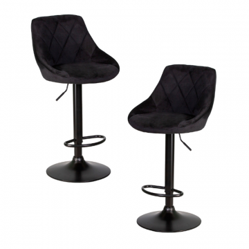 Набор 2 шт Стул барный DOBRIN LOGAN BLACK, черный велюр (MJ9-101)