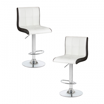 Набор 2 шт Стул барный DOBRIN CANDY, бело-чёрный