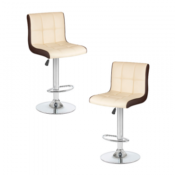 Набор 2 шт Стул барный DOBRIN CANDY, кремово-коричневый