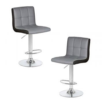 Набор 2 шт Стул барный DOBRIN CANDY, светло-серый-чёрный