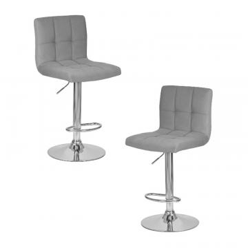 Набор 2 шт Стул барный DOBRIN CANDY, серый велюр (MJ9-75)