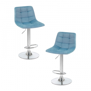 Набор 2 шт Стул барный DOBRIN TAILOR, пудрово-голубой велюр (MJ9-74)