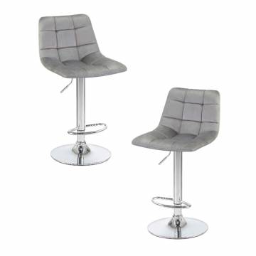 Набор 2 шт Стул барный DOBRIN TAILOR, серый велюр (MJ9-75)