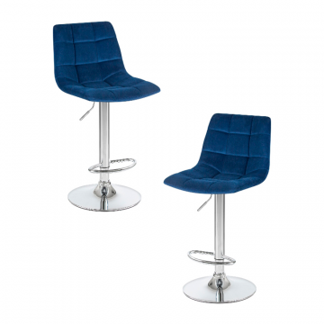 Набор 2 шт Стул барный DOBRIN TAILOR, синий велюр (MJ9-117)