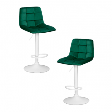 Набор 2 шт Стул барный DOBRIN TAILOR WHITE, зеленый велюр (MJ9-88)