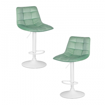 Набор 2 шт Стул барный DOBRIN TAILOR WHITE, пудрово-мятный велюр (MJ9-87)