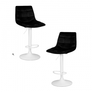 Набор 2 шт Стул барный DOBRIN TAILOR WHITE, черный велюр (MJ9-101)