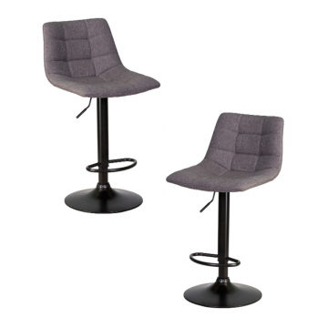 Набор 2 шт Стул барный DOBRIN TAILOR BLACK, серая ткань (188-55)