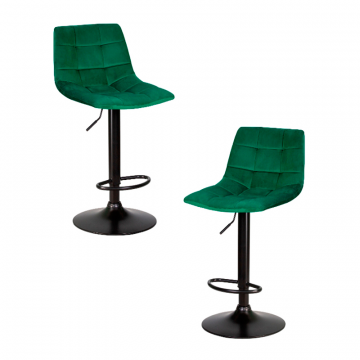 Набор 2 шт Стул барный DOBRIN TAILOR BLACK, зеленый велюр (MJ9-88)