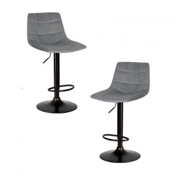 Набор 2 шт Стул барный DOBRIN TAILOR BLACK, серый велюр (MJ9-75)