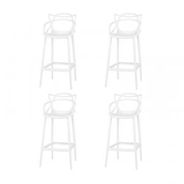 Набор 4 шт Стул барный DOBRIN MASTERS BAR, белый (W-02)