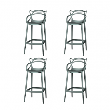 Набор 4 шт Стул барный DOBRIN MASTERS BAR, тёмно-серый (GR-04)