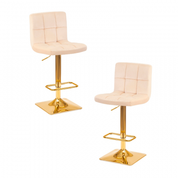 Набор 2 шт Стул барный DOBRIN GOLDIE, бежевый велюр (MJ9-10)