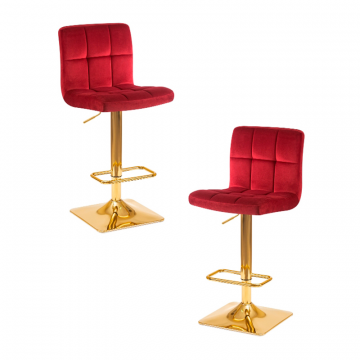 Набор 2 шт Стул барный DOBRIN GOLDIE, бордовый велюр (MJ9-43)