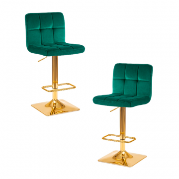 Набор 2 шт Стул барный DOBRIN GOLDIE, зеленый велюр (MJ9-88)