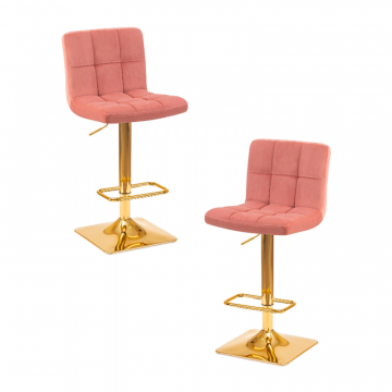 Набор 2 шт Стул барный DOBRIN GOLDIE, пудрово-розовый велюр (MJ9-32)