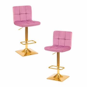 Набор 2 шт Стул барный DOBRIN GOLDIE, пудрово-сиреневый велюр (MJ9-52)