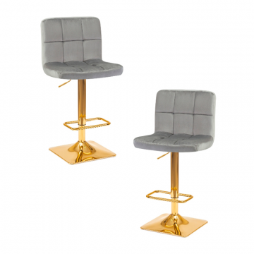 Набор 2 шт Стул барный DOBRIN GOLDIE, серый велюр (MJ9-75)