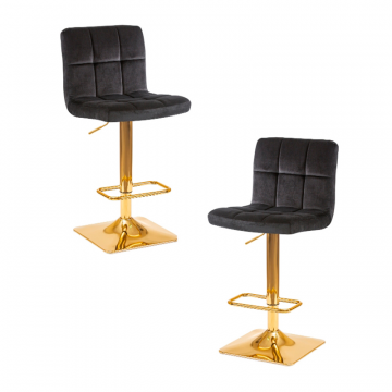 Набор 2 шт Стул барный DOBRIN GOLDIE, черный велюр (MJ9-101)