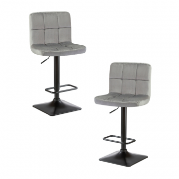 Набор 2 шт Стул барный DOBRIN DOMINIC, серый велюр (MJ9-75)