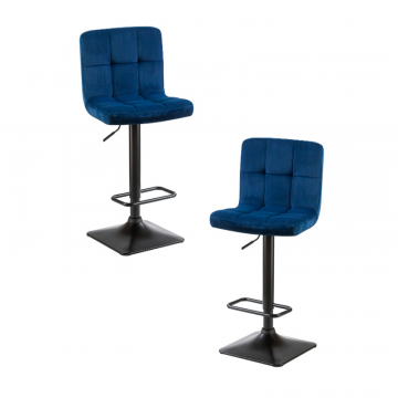 Набор 2 шт Стул барный DOBRIN DOMINIC, синий велюр (MJ9-117)