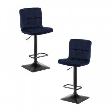 Набор 2 шт Стул барный DOBRIN DOMINIC, темно-синий велюр (MJ9-118)