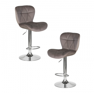Набор 2 шт Стул барный DOBRIN BARNY, серый велюр (MJ9-75)