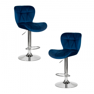 Набор 2 шт Стул барный DOBRIN BARNY, синий велюр (MJ9-117)