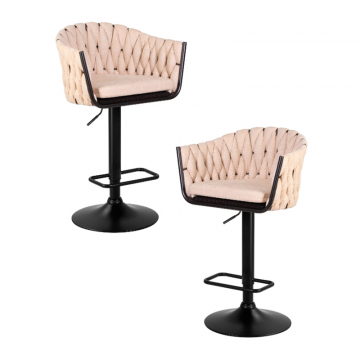 Набор 2 шт Стул барный DOBRIN LEON, бежевая ткань (LAR 275-1)
