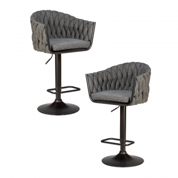 Набор 2 шт Стул барный DOBRIN LEON, графитовая ткань (LAR-275-21)