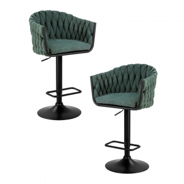 Набор 2 шт Стул барный DOBRIN LEON, зеленая ткань (LAR 275-23)