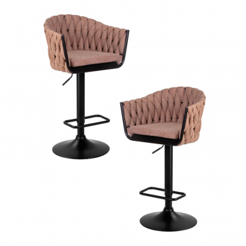 Набор 2 шт Стул барный DOBRIN LEON, коричневая ткань (LAR 275-3)