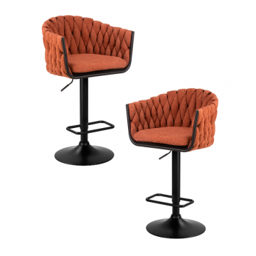 Набор 2 шт Стул барный DOBRIN LEON, оранжевая ткань (LAR 275-27)
