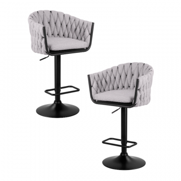 Набор 2 шт Стул барный DOBRIN LEON, серая ткань (LAR 275-17)