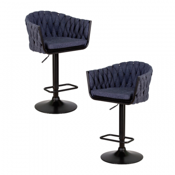Набор 2 шт Стул барный DOBRIN LEON, синяя ткань (LAR-275-29)