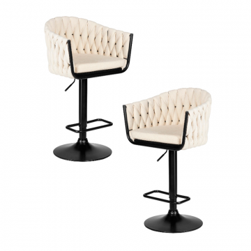 Набор 2 шт Стул барный DOBRIN LEON, кремовая ткань (LAR 275-33)