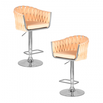 Набор 2 шт Стул барный DOBRIN MARCEL, бежевый велюр (MJ9-10)